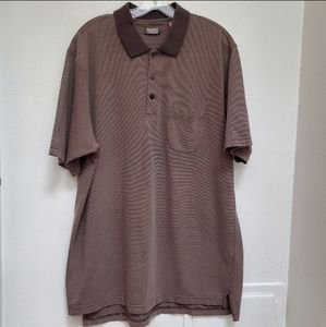 🏠 IZOD Golf Brown Polo Style Short Sleeve Shirt
